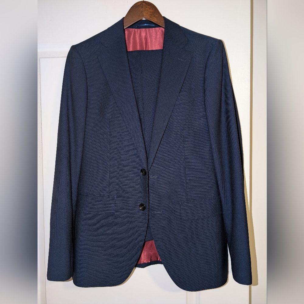 Spier and Mackay Navy Texture Suit 38R Slim